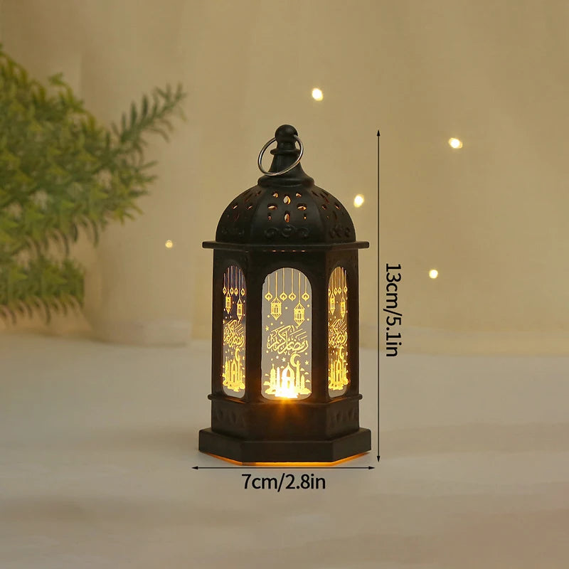 2024 Eid Mubarak Candle Lamp Creative Night Light Lantern Candle Holder Eid Mubarak Islamic Muslim Party Decor  Decorative Lamp