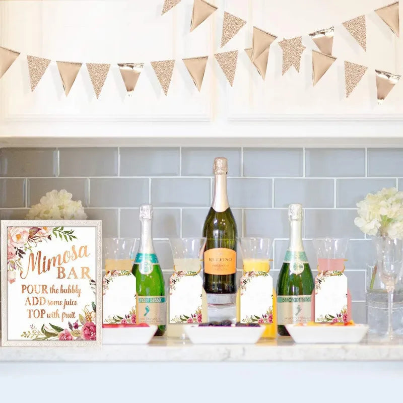 Champagne Gold Triangle Flag Pennant Banner Bunting for Graduation Birthday Wedding Nautical Ahoy Achor Theme Party Supplies