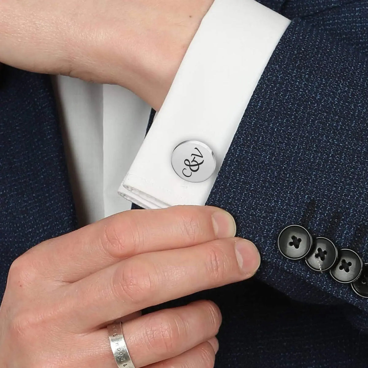 Personalized Cufflinks for Men, Custom Engraved Cufflinks for Groom, Wedding Cufflinks Bride Best Men