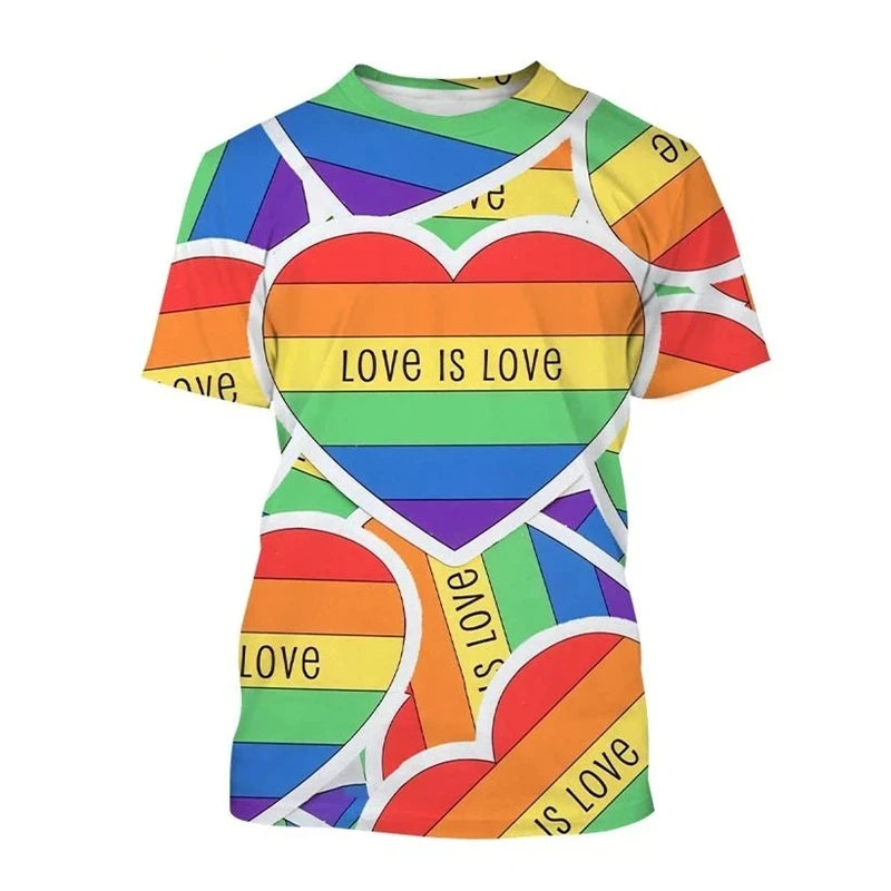 Full Print Happy Pride Day T Shirt For Men Fashion LGBT Graphic Tee Shirts New In Tops & Tees Women Oversized Funny Tshirt Tops