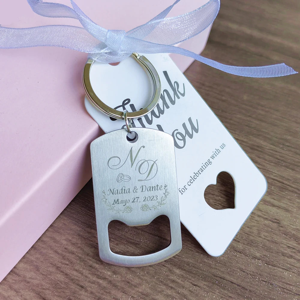 Personalized Wedding Gifts For Guests Baptism Party Favor Keychain Bottle Opener Key Holder Communion Baptism Custom Souvenir