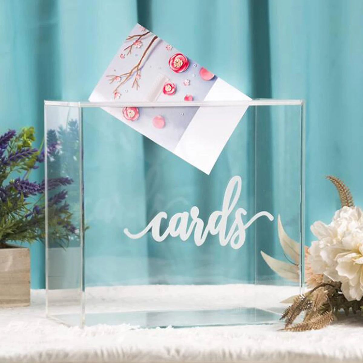 Large Acrylic Card Box DIY Large Envelope Gift Card Box Acrylic Wedding Money Box for Anniversary Shower Birthday Decorations