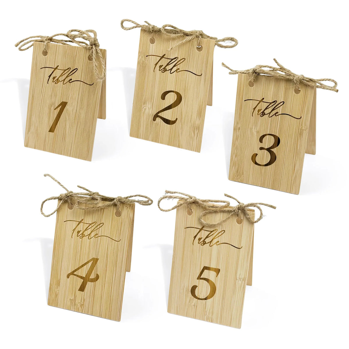 5 pcs Wooden Wedding Table Number Set,Reusable Seating Chart Table Number Card,Perfect For Wedding,Events Or Catering Decoration
