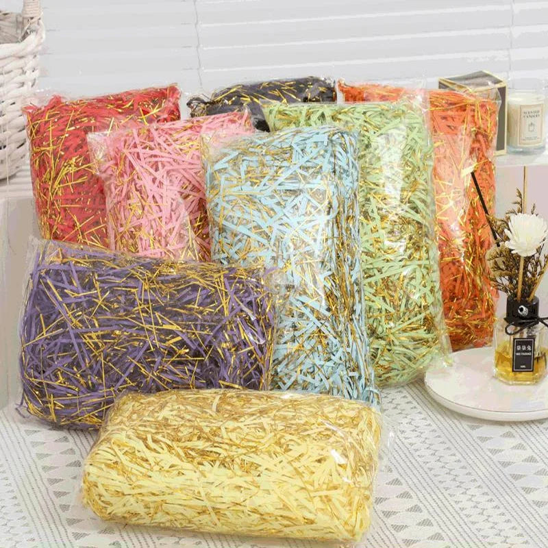 10/50/100g Colorful Shredded Crinkle Lafite Material Packaging Filler DIY Gift Box Filling Party Wedding Christmas Decor