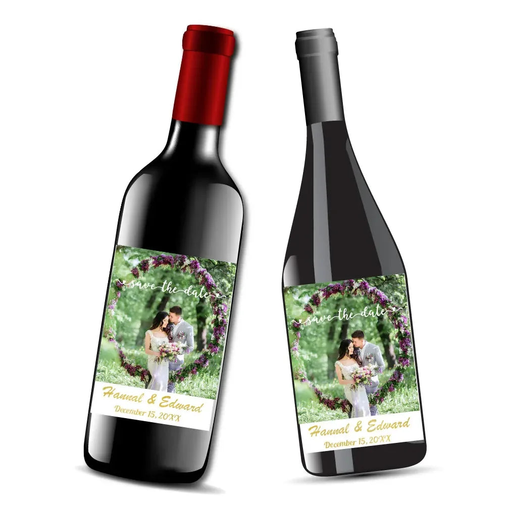 Personalised Wedding Photo Wine Champagne Labels Water Bottle Logo Stickers Candy Bag Box Wrapper Festival Party Decor Supplies