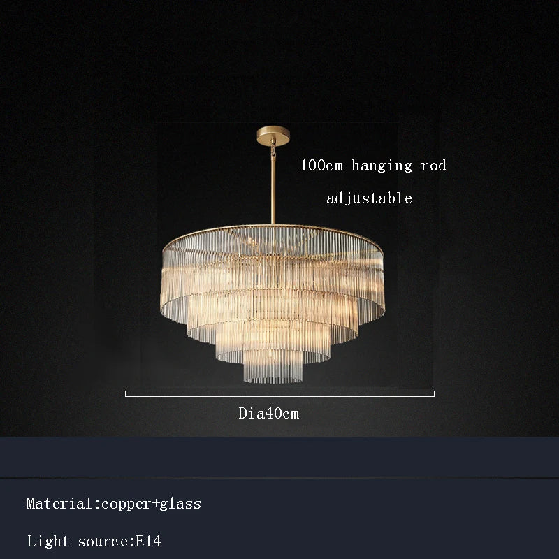 Nordic Luxury Glass Bar Big Ceiling Chandeliers Home Decoration Large Hanging Lamps for Living Room Hotel Lustre Gold