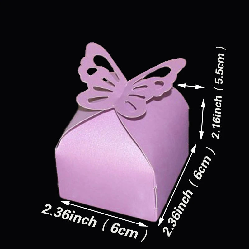 20/30/50PCS Colorful Butterfly Dragees Box Giveaways Favors and Gifts Chocolate Box Packaging Box Wedding Gift Boxes for Guests