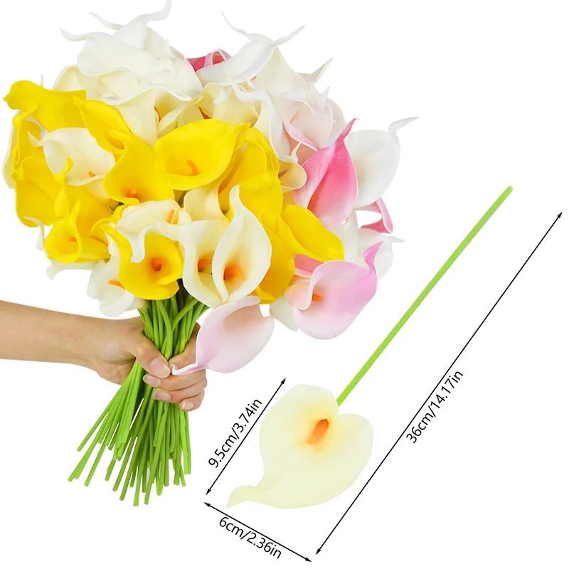 5/10Pcs Artificial Flowers Calla Lily Real Touch Tulip Flower Bouquets For Wedding Bride Home Vase Decoration Fake Plants Gifts