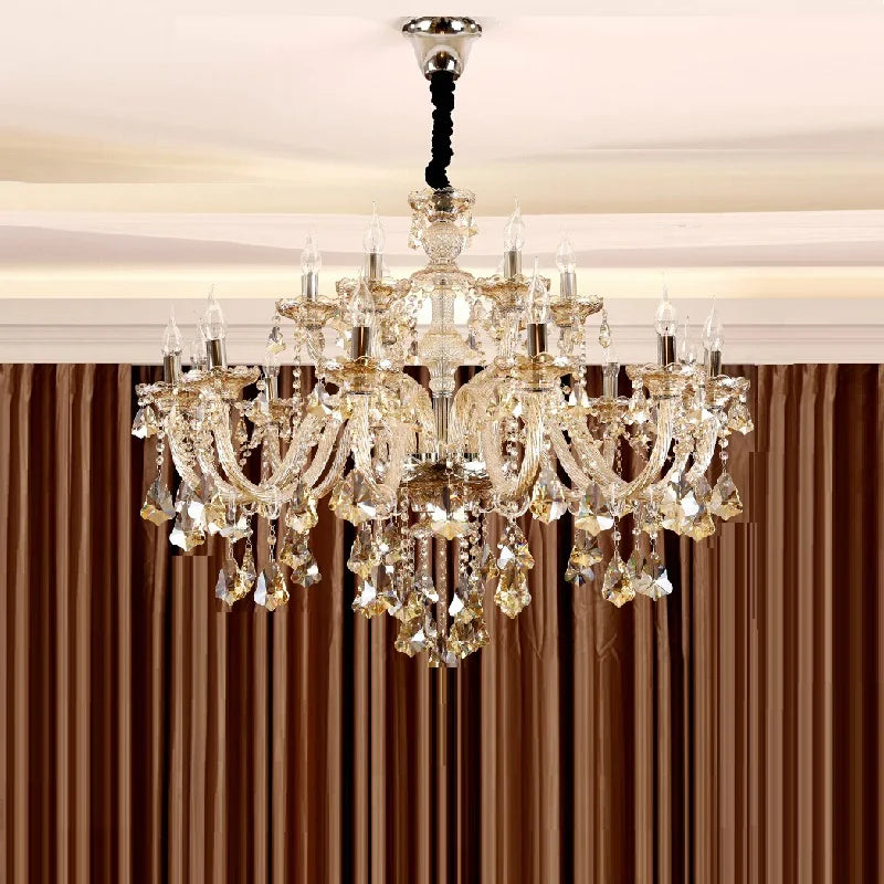 New Luxury Led Crystal Chandelier K9 Large 6/8/10/15/18/24 Arms Living Room Modern Lustres De Lamps For Bedroom Lighting