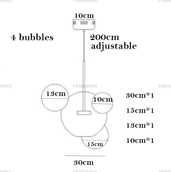Nordic Decor Led Chandeliers for Living Room Indoor Lighting Bubbles Ball Kitchen Ceiling Chandelier Dining Room Pendant Lamp