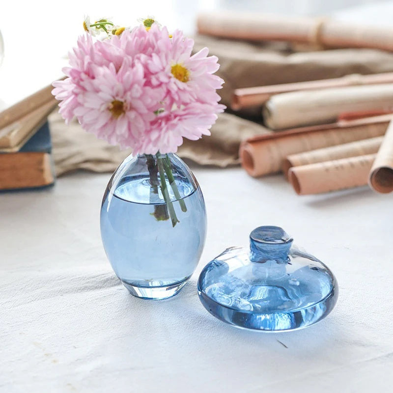 Transparent Glass Vase Retro Class Vase Pot Nordic Flower Bottle Retro Plants Glass Jar Wedding Decoration Home Decor florero