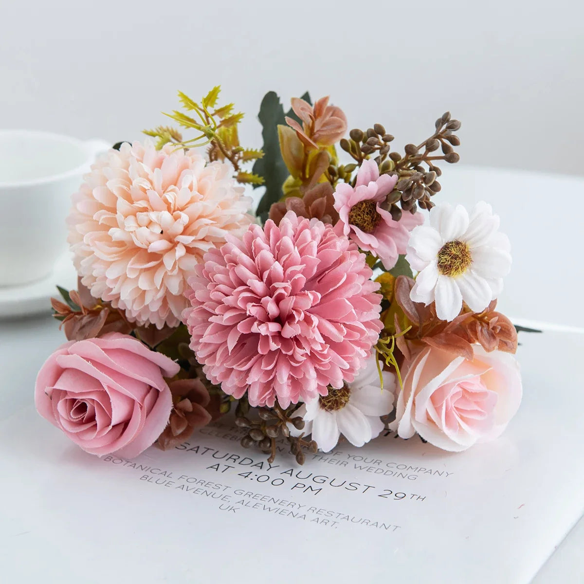 Silk Rose Artificial Flowers for Wedding Home Christmas Decoration Wreaths bridal bouque Dining table vase Photography props DIY
