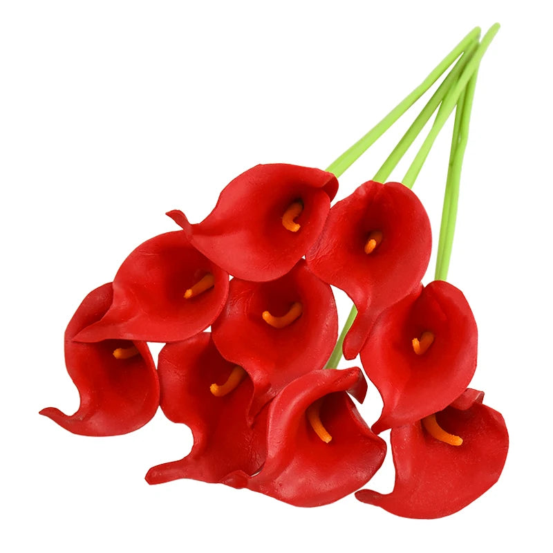 5/10Pcs Artificial Flowers Calla Lily Real Touch Tulip Flower Bouquets For Wedding Bride Home Vase Decoration Fake Plants Gifts