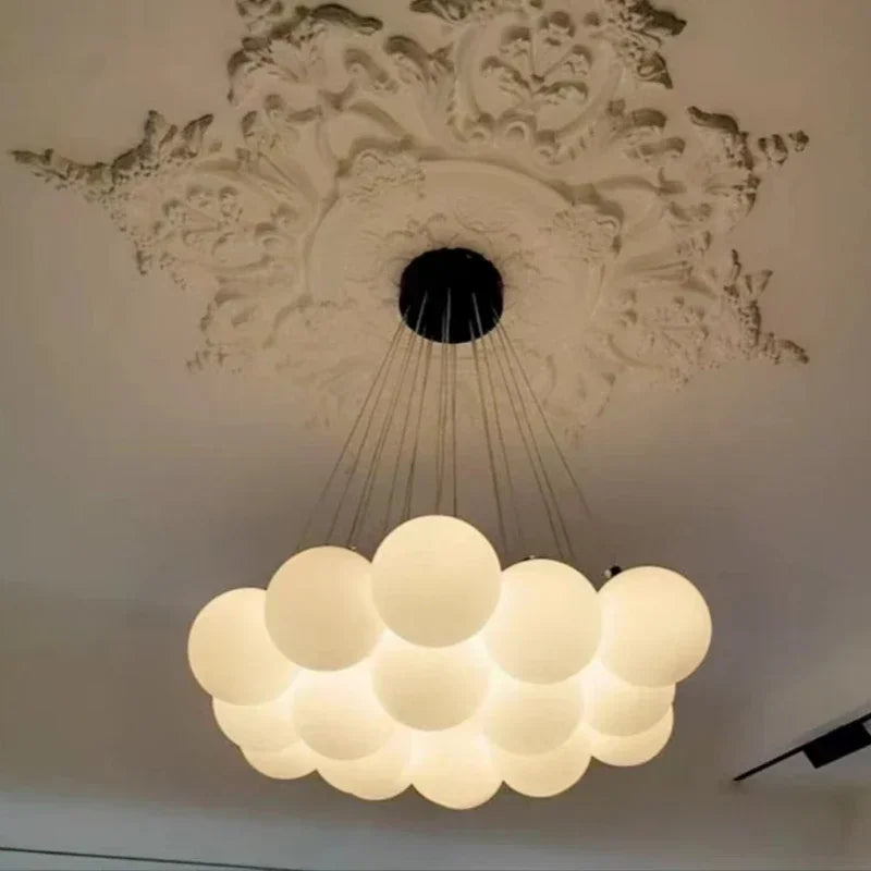 Modern LED Chandeliers Milk White Glass Ball Pendant Lamps Living Room Kitchen Restaurant Hotel Lustre E27 Home Lighting Decor