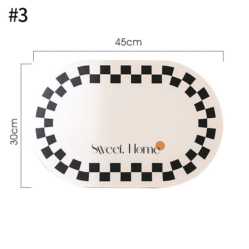 Kitchen Oval Shape Placemats Pu Leather Dining Insulation Mat Non-slip Tableware Mug Coaster Kitchen  Nordic Home Decor