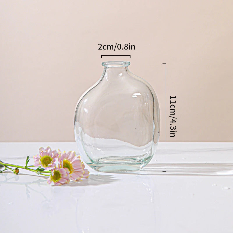 Transparent Glass Vase Retro Class Vase Pot Nordic Flower Bottle Retro Plants Glass Jar Wedding Decoration Home Decor florero