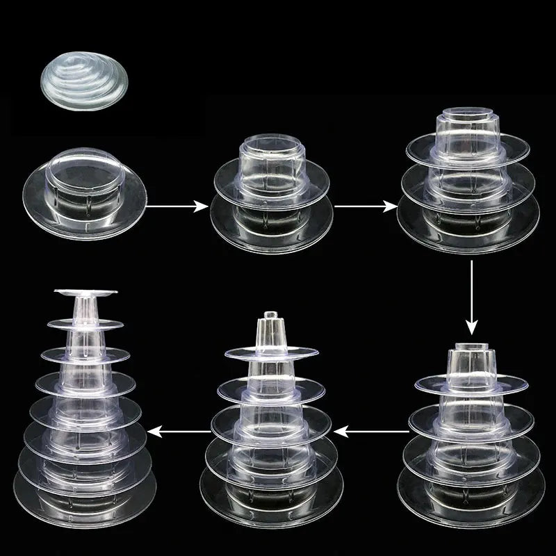 Macarons Display Stand Plastic Cake stand Dessert Tower Stand Tray Ray Wedding Decoration Table Baby Shower Birthday Party Favor