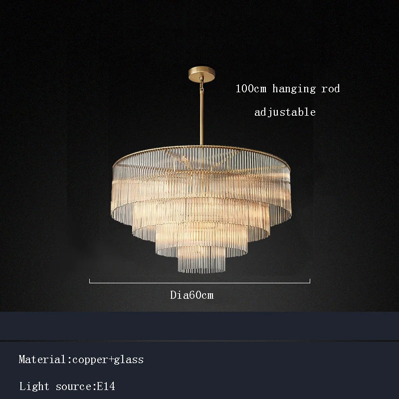 Nordic Luxury Glass Bar Big Ceiling Chandeliers Home Decoration Large Hanging Lamps for Living Room Hotel Lustre Gold
