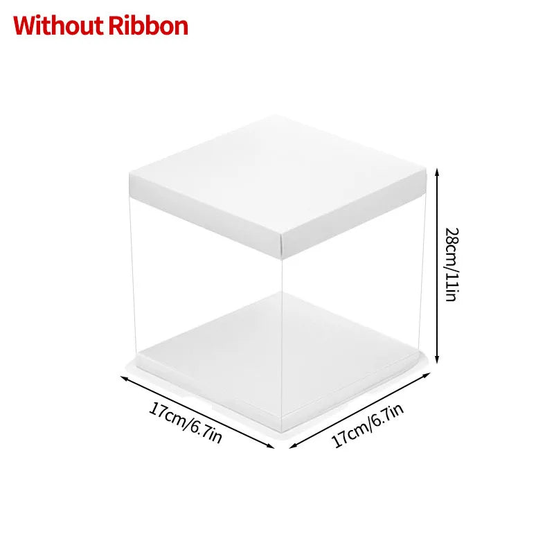 Transparent Packing Box High-Capacity Birthday Wedding Valentine Favor Wrapping Boxes Chocolate Cake Packaging Supplies