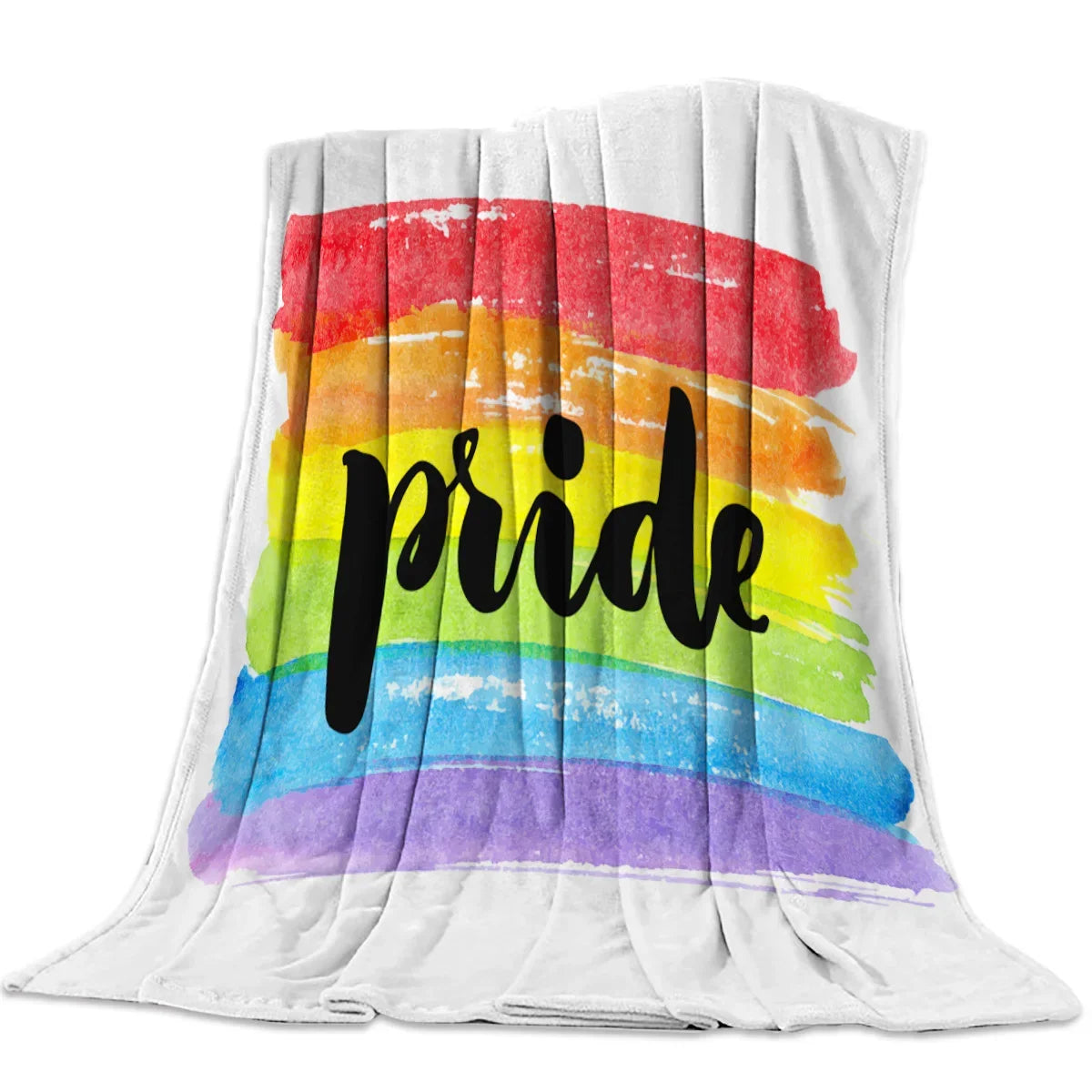 Flannel Blankets Colorful Stripe Lgbt Pride Rainbow Blanket Cushion Warm Throws on Sofa Bed Home Bedspread Travel Fleece Blanket