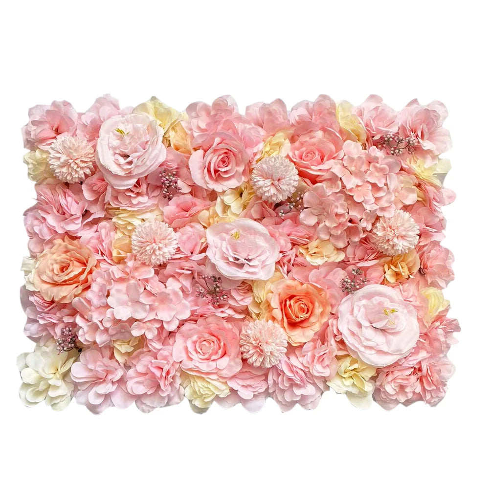 Silk Rose Flowers 3D Backdrop Wall Wedding Decoration Artificial Flower Wall Panel for Home Decor Backdrops Baby Shower