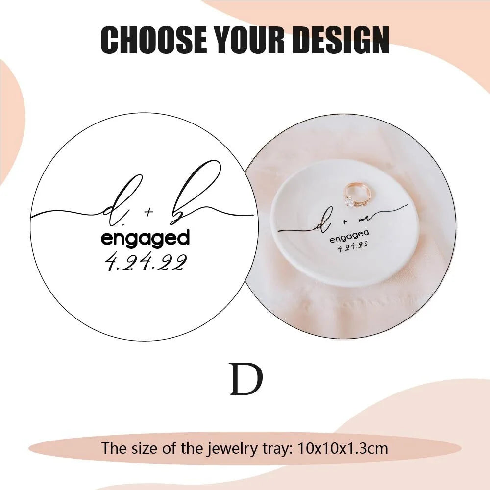 Jewelry Dish Personalized Engagement Gift Ring Dish Wedding Ring Holder Custom Ring Dish Gift For Bride Bachelorette Favor