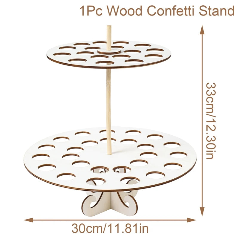 Wood Confetti Cones Wedding Cone Tray Rustic Wedding Decoration Confetti Cones Stand Holder Support Paper Cones Weding Supplies