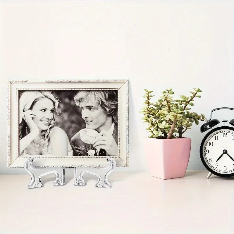 3pcs/set, Clear Acrylic Easels Display Stands/Plate Stands for Display Photos Holder Picture Frames or Other Items At Weddings