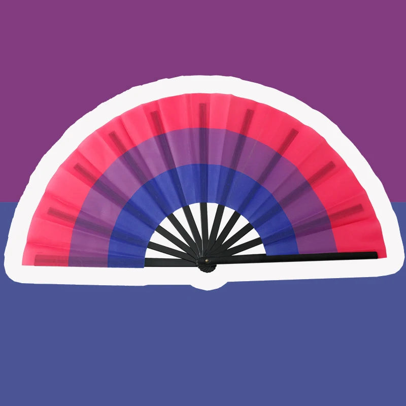 Rainbow Fan LGBT Pride Gay Lesbian  Asexual Transgender Bisexual Pansexual Non-binary Cloth Folding Portable