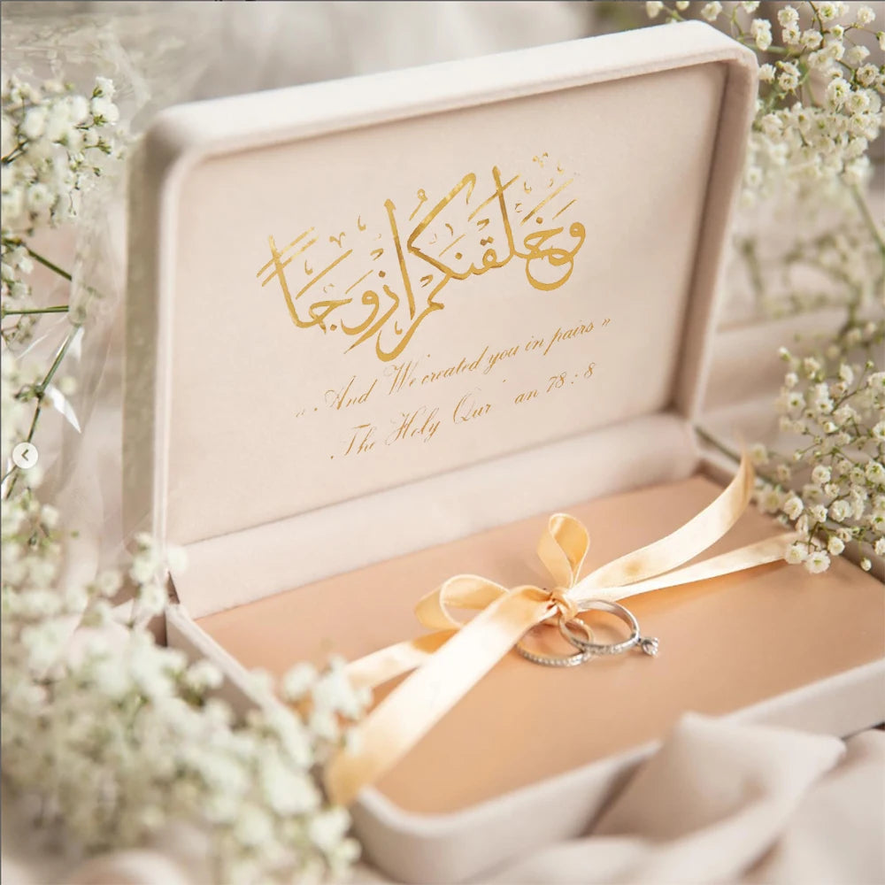 Personalise Flannel Jewelry Box Cutom Wedding Ring Box Necklace Ring Earring Bracelet Gift Boxs Wedding Jewelry Box For Bride