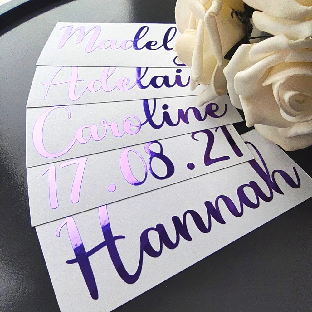 Personalized Name Vinyl Decal Custom Wall Window Gift Box Decal Name Labels Water Bottle Sticker Birthday Party Decoration