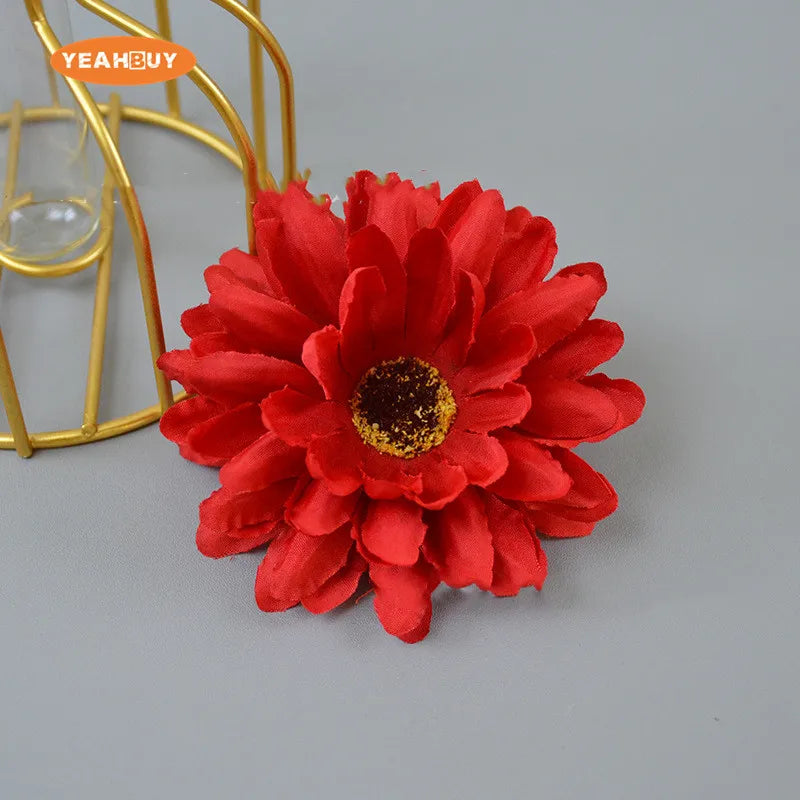 50Pcs 8.5CM Artificial Silk Flowers chrysanthemum for Home Wedding Bouquet Decoration Diy Wreath Accessories Festival Supplies