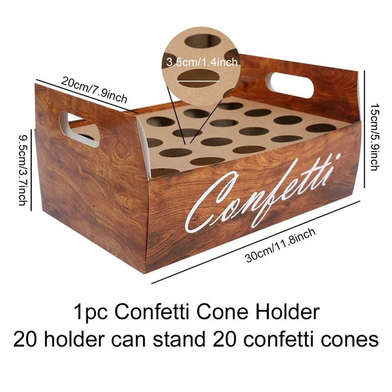 Wedding Confetti Cones Holder Stand Support for Wedding Cones Kraft Paper Wedding Decorations Supplies Confetti Tray Cone