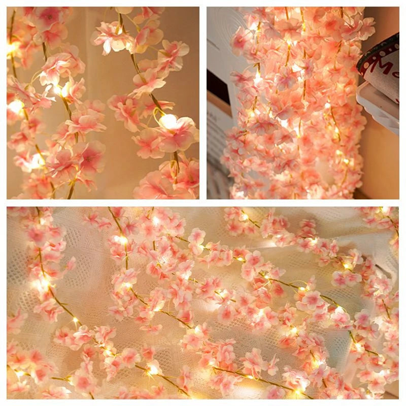 180CM Sakura Artificial Flowers Vine for Home Room Bedrooms Decor Garden Wedding Decoration Party Outdoor Ornament Fake Flowers