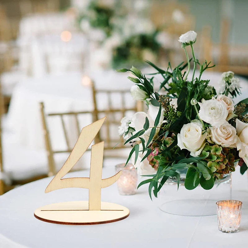 Wedding Table Numbers Elegant Wooden Table Numbers for Wedding Reception 1-20 with Base for Decoration Party Table Arrangements