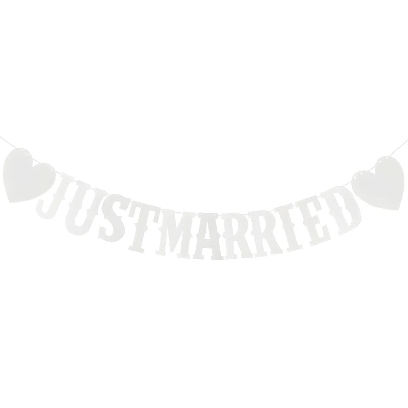 Rustic Wedding Party Background Decorations Just Married Banner Garland Marry Me Propose Marriage Party Decor Bridal Shower