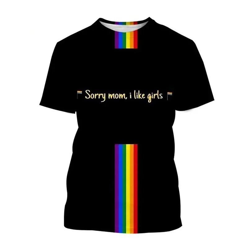 Vintage 3D LGBT Printed T Shirt Happy Pride Day Graphic T-shirts For Men Kid Fashion Streetwear Tee Shirts Clothes Short Sleeves