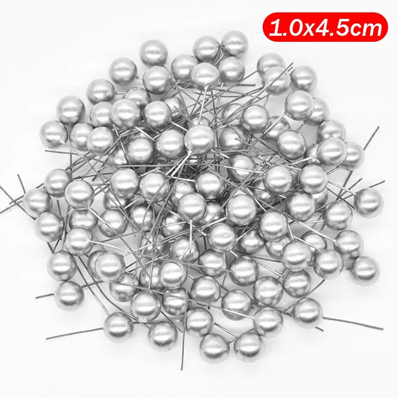 1000/50x Mini Artificial Berries Red Fake Berry Cherry Stamen for Christmas DIY Floral Wreath Ornament New Year Party Home Decor