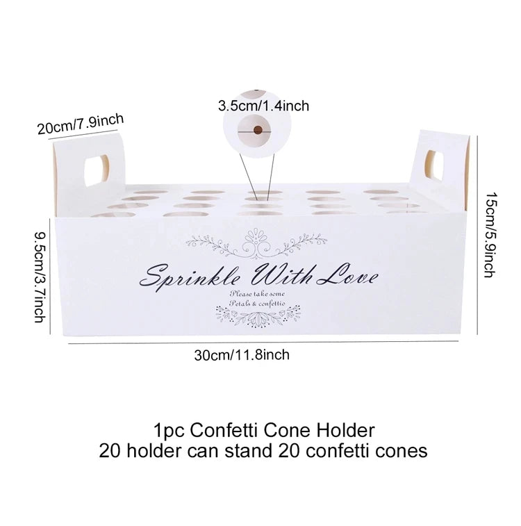Wedding Confetti Cones Holder Stand Support for Wedding Cones Kraft Paper Wedding Decorations Supplies Confetti Tray Cone