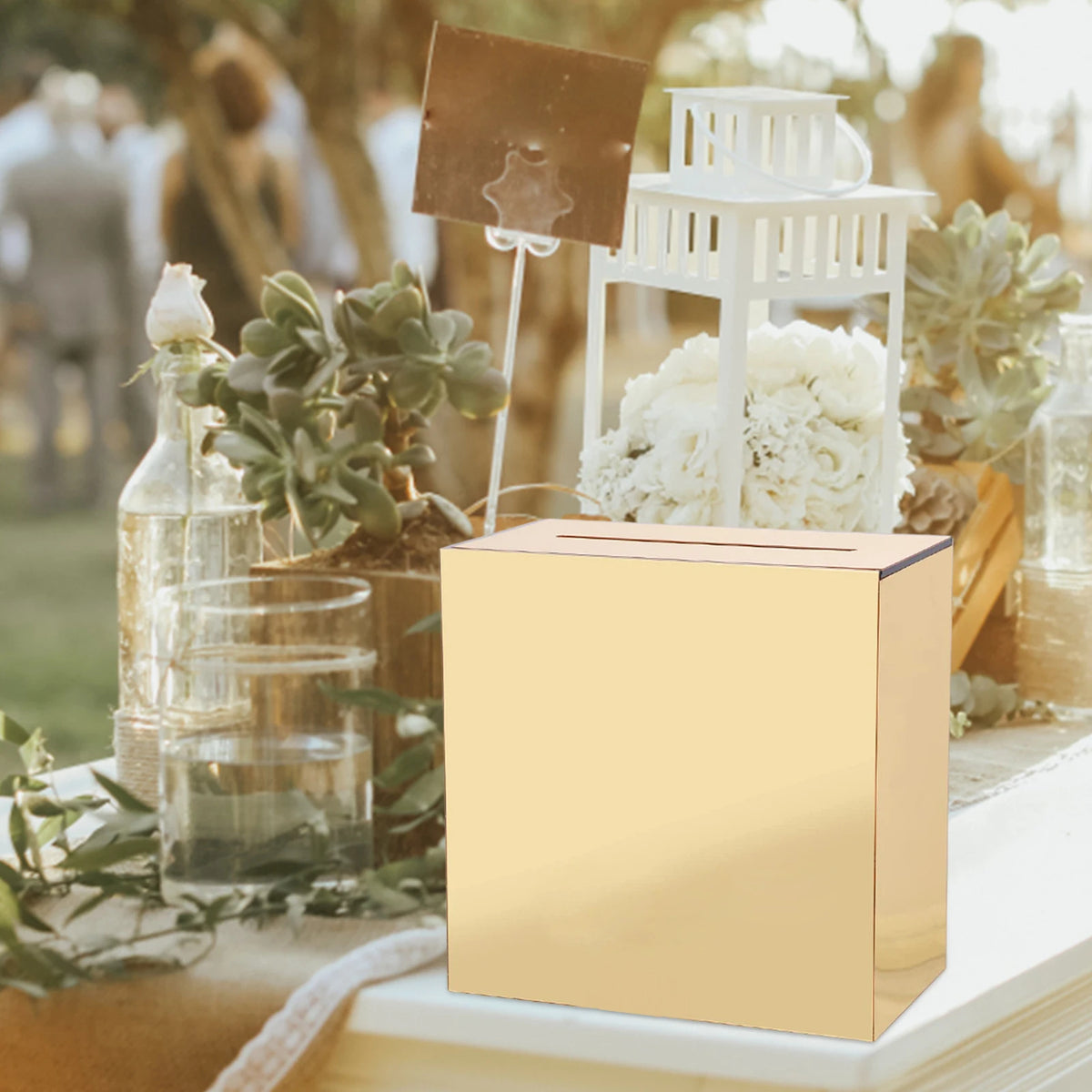 Large Acrylic Card Box DIY Large Envelope Gift Card Box Acrylic Wedding Money Box for Anniversary Shower Birthday Decorations