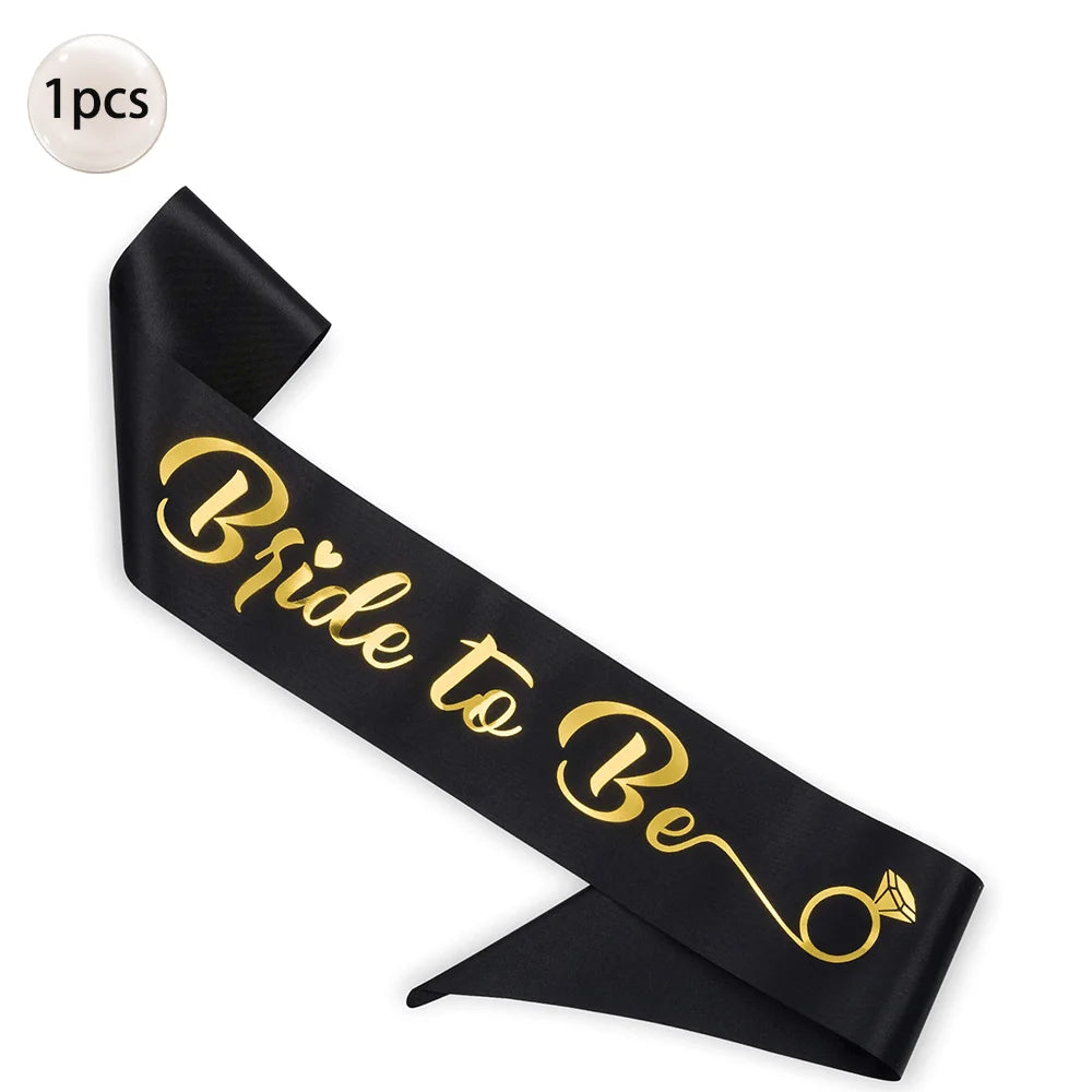 Bride to Be Bachelorette Party Sash with Gold Foil Lettering Bridal Shower Wedding Engagement Team Bride Sash Hen Party Supplies