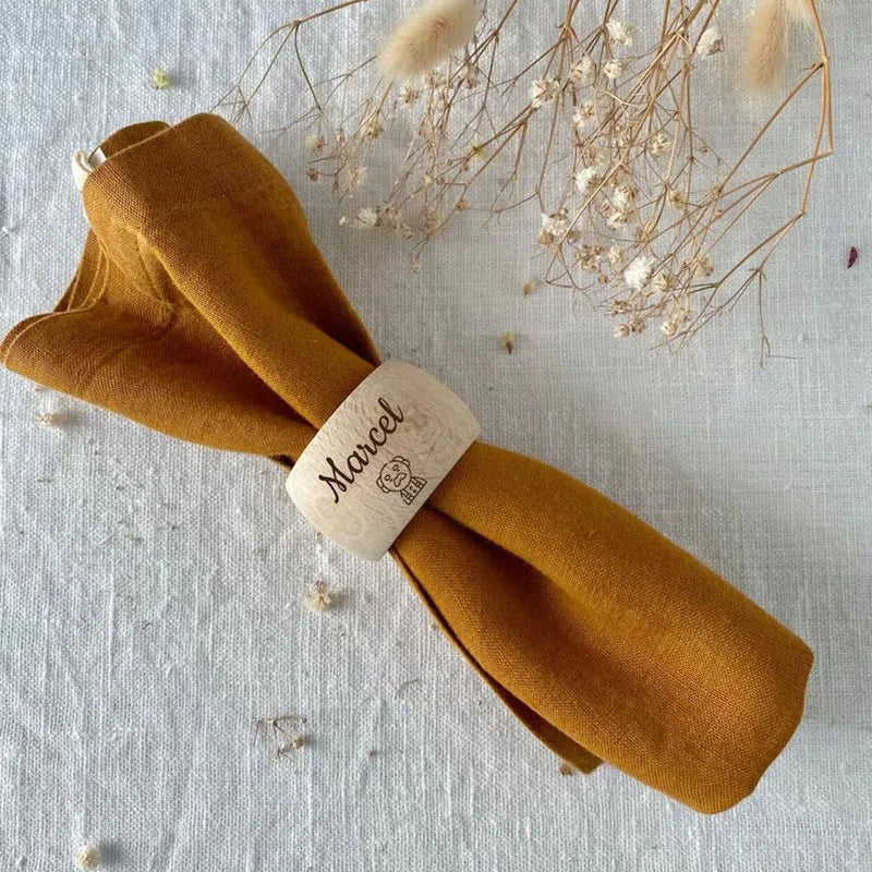 Personalized Wooden Napkin Ring Handmade Wooden Napkin Ring Holder Wedding Engagement Bridal Party Table Place Setting Decor