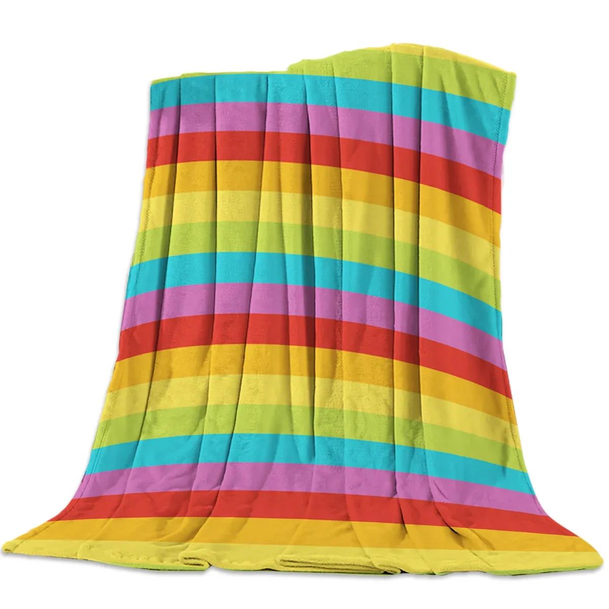 Flannel Blankets Colorful Stripe Lgbt Pride Rainbow Blanket Cushion Warm Throws on Sofa Bed Home Bedspread Travel Fleece Blanket