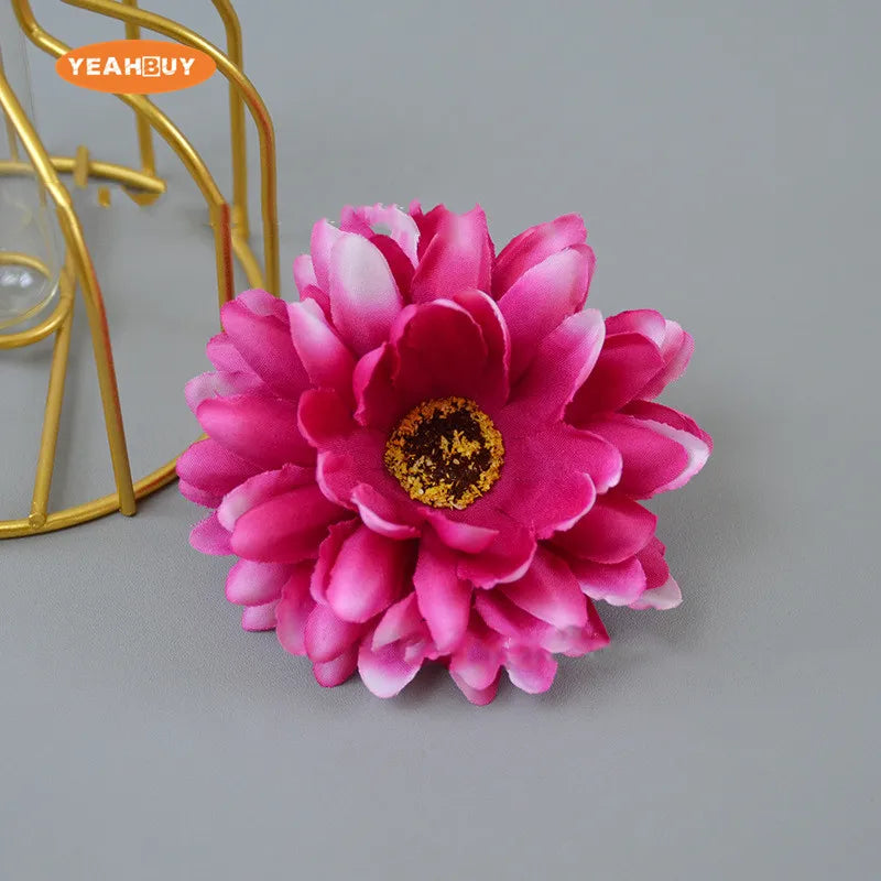 50Pcs 8.5CM Artificial Silk Flowers chrysanthemum for Home Wedding Bouquet Decoration Diy Wreath Accessories Festival Supplies