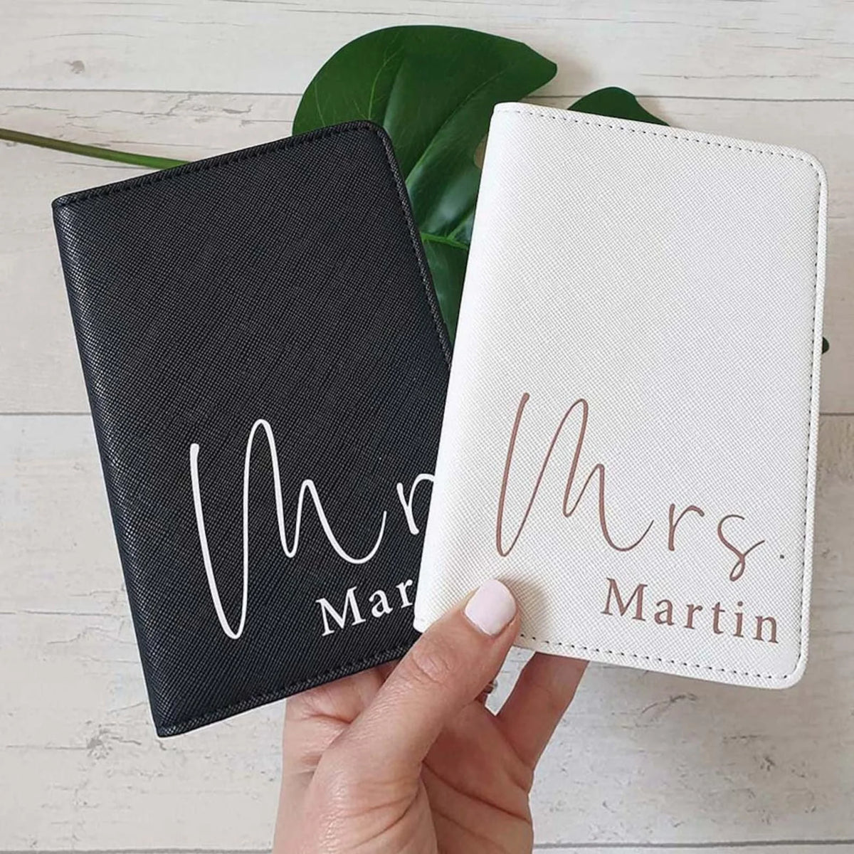 Personalised Passport Holder Custom Luggage Tag set Engagement Travel set Honeymoon Valentines Gift Bridal Party Gifts Mr & Mrs