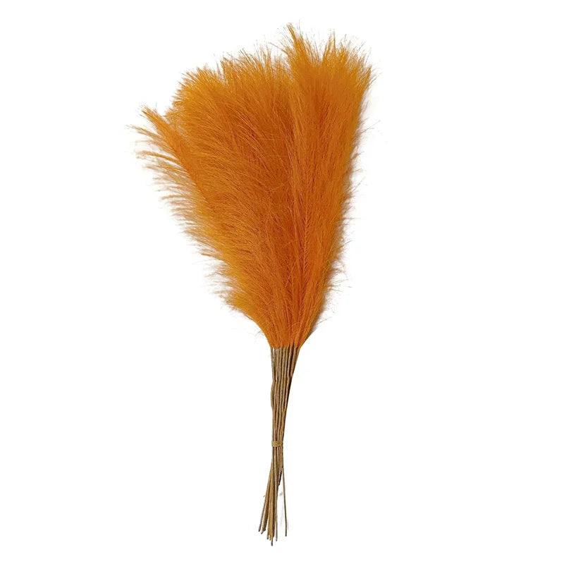 55CM 10PCS Fluffy Pampas Grass Boho Decor Flower Fake Plant Reed Simulated Wedding Party Home Decoration Artificial Flowers