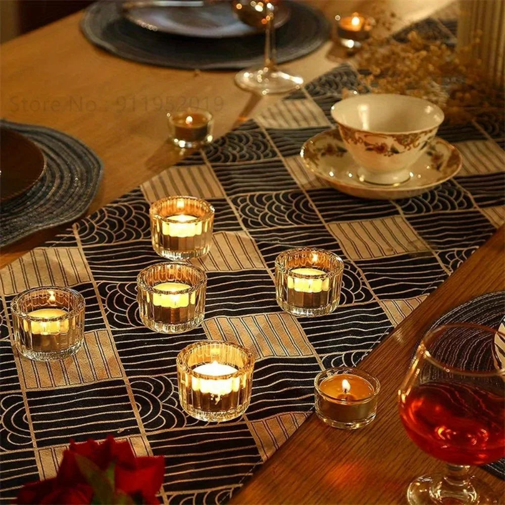 1pc Tealight Candle Holders Thick Clear Glass Tea Light Holder Bulk Votive Candle Holders for Wedding Table Decor Candle Holder