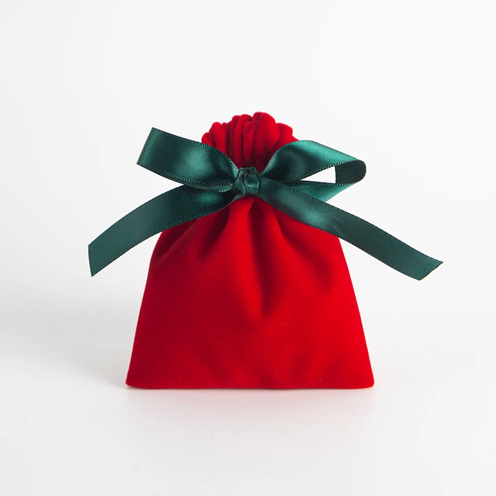 10pcs Bulk 10x12cm Jewelry Packing Ribbon Velvet Bags Gift Display Packing Storage Wedding Travel Candy Drawstring Dust Pouches