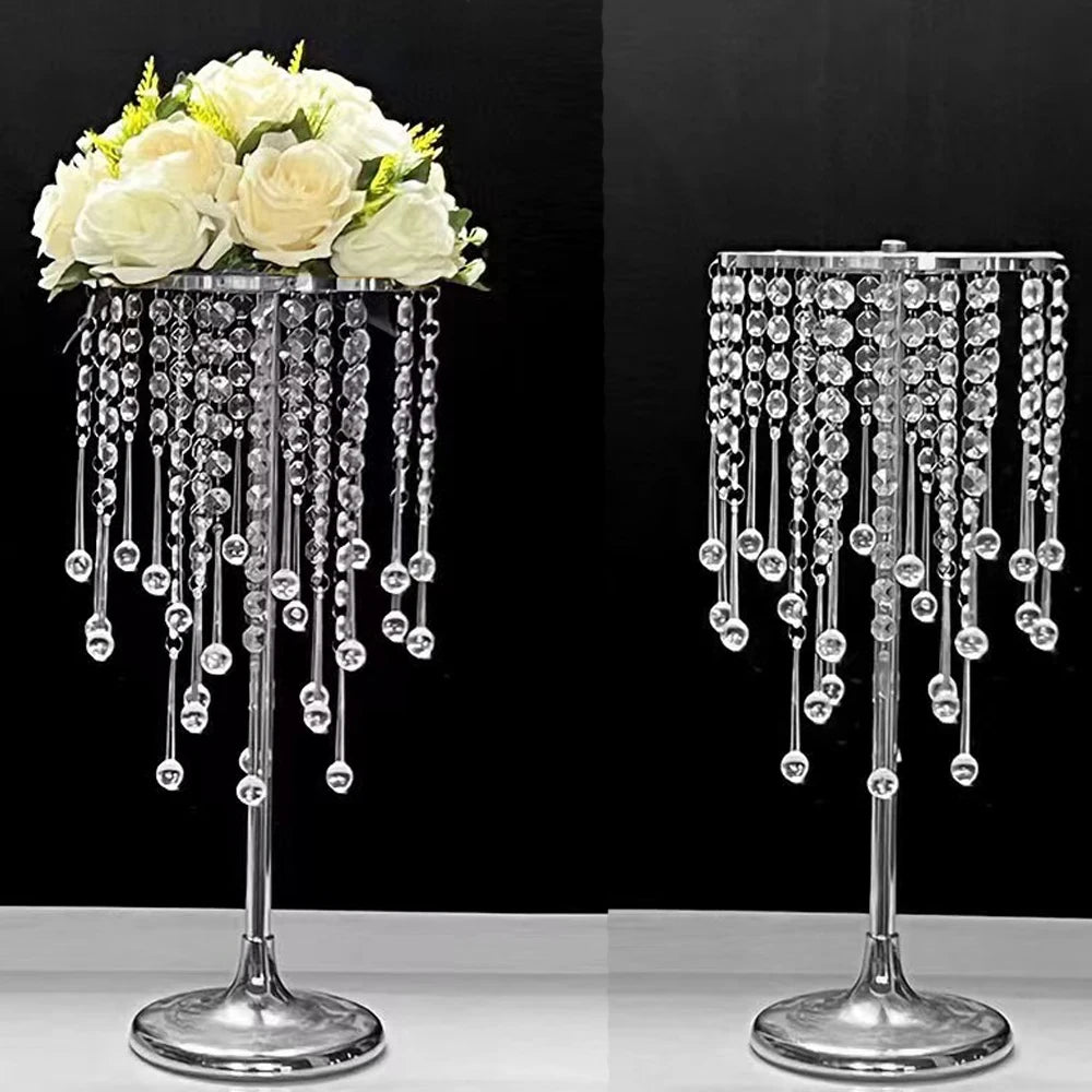 10Pcs/Lot Luxurious Crystal Flower Stand Centerpieces Candle Holder For Wedding Party Dinner Restaurant Home Decoration Supplies