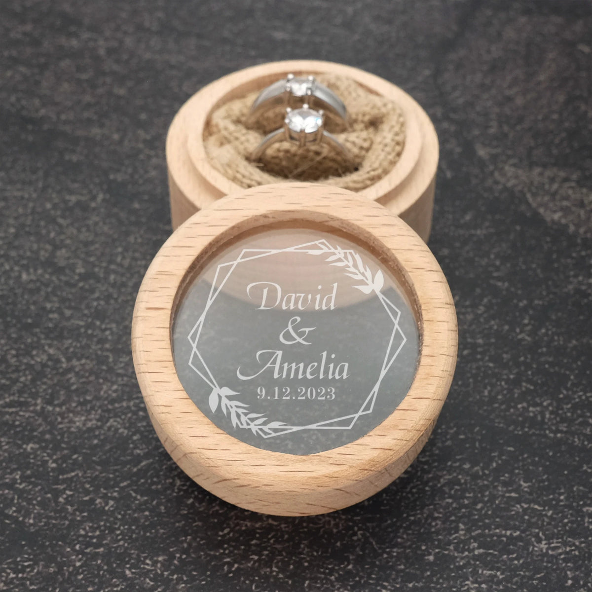 Custom Wedding Rings Box Wood Ring Box Engagement Wedding Ring Pillow Personalized Ring Bearer Proposal Rings Holder
